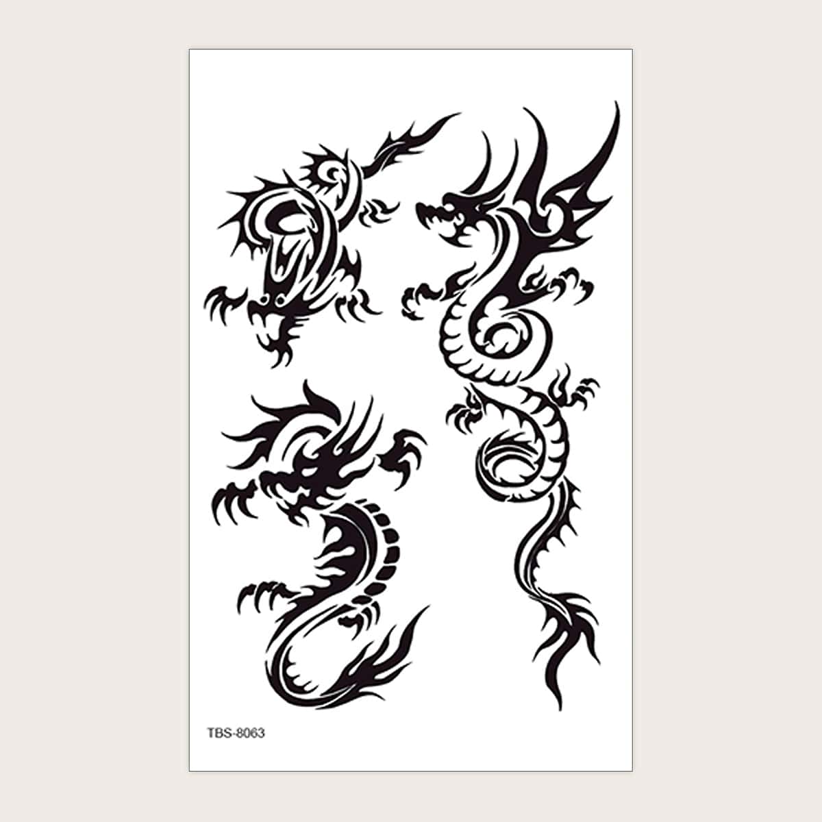 

1sheet Dragon Pattern Tattoo Sticker, Black