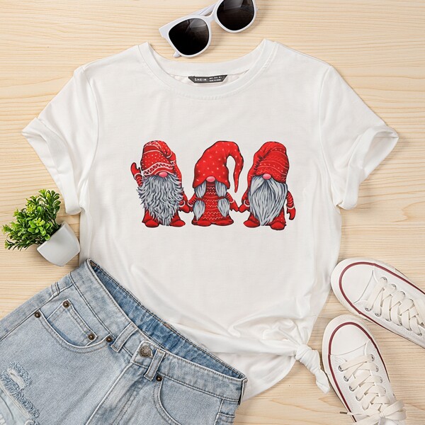 

Christmas Print Tee, White