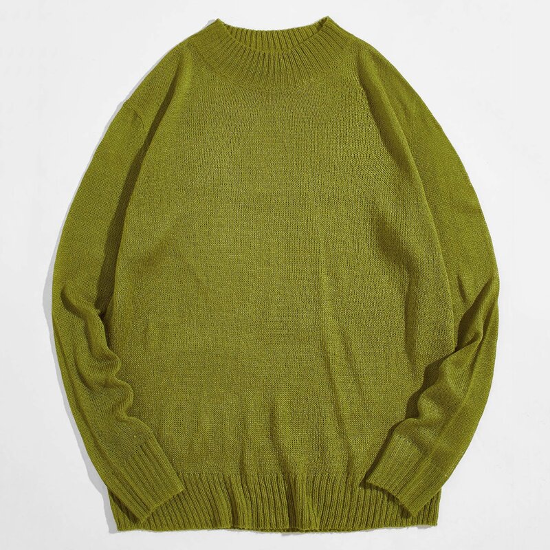 

Men Drop Shoulder Solid Sweater, Olive green