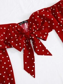 Breezaya 繫帶圓點圖案露肩上衣