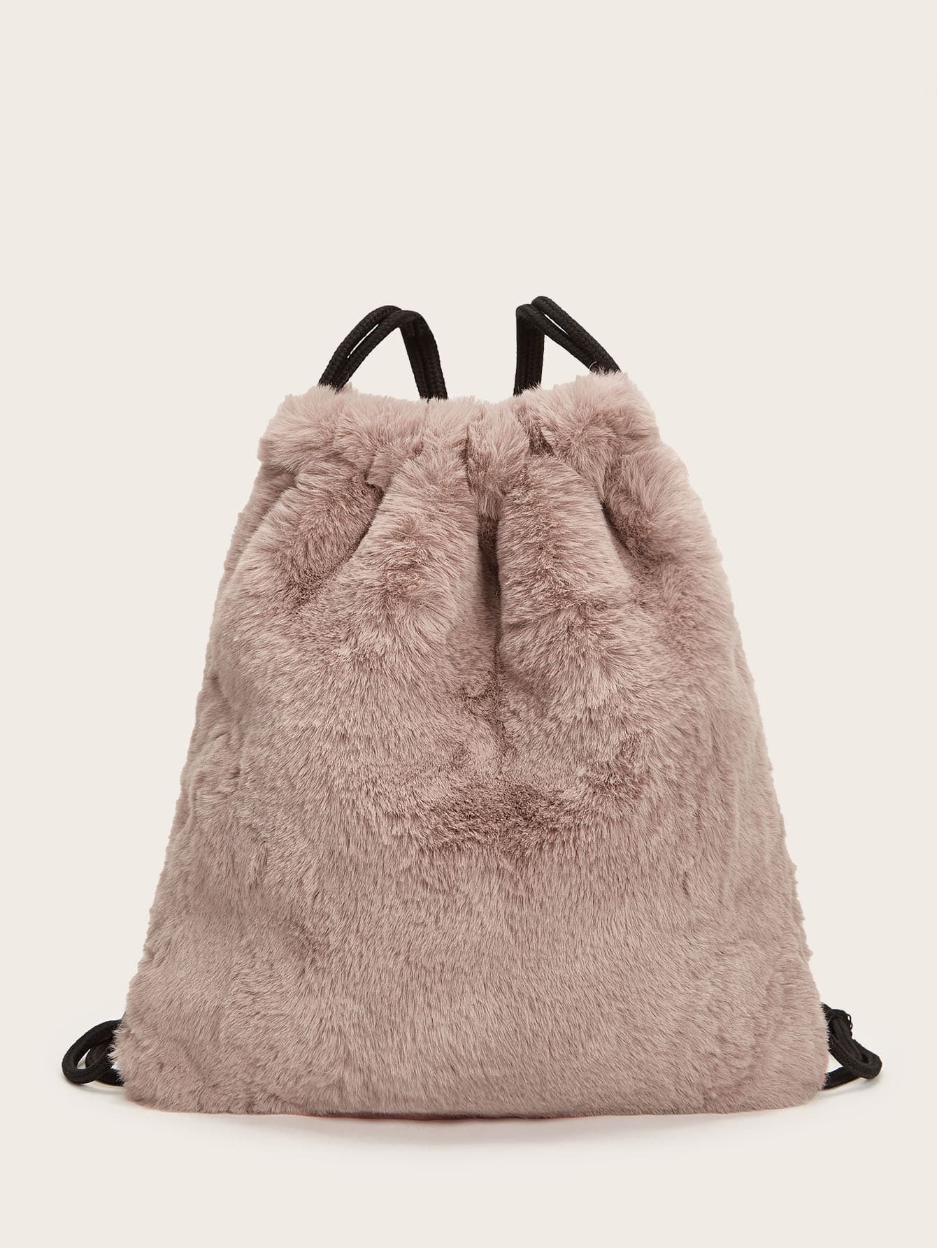 fluffy drawstring bag