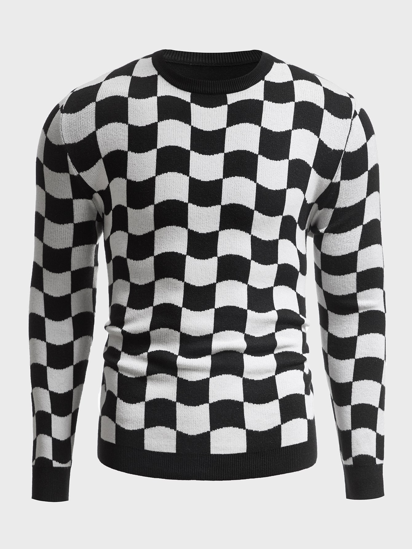 mens checkered sweater