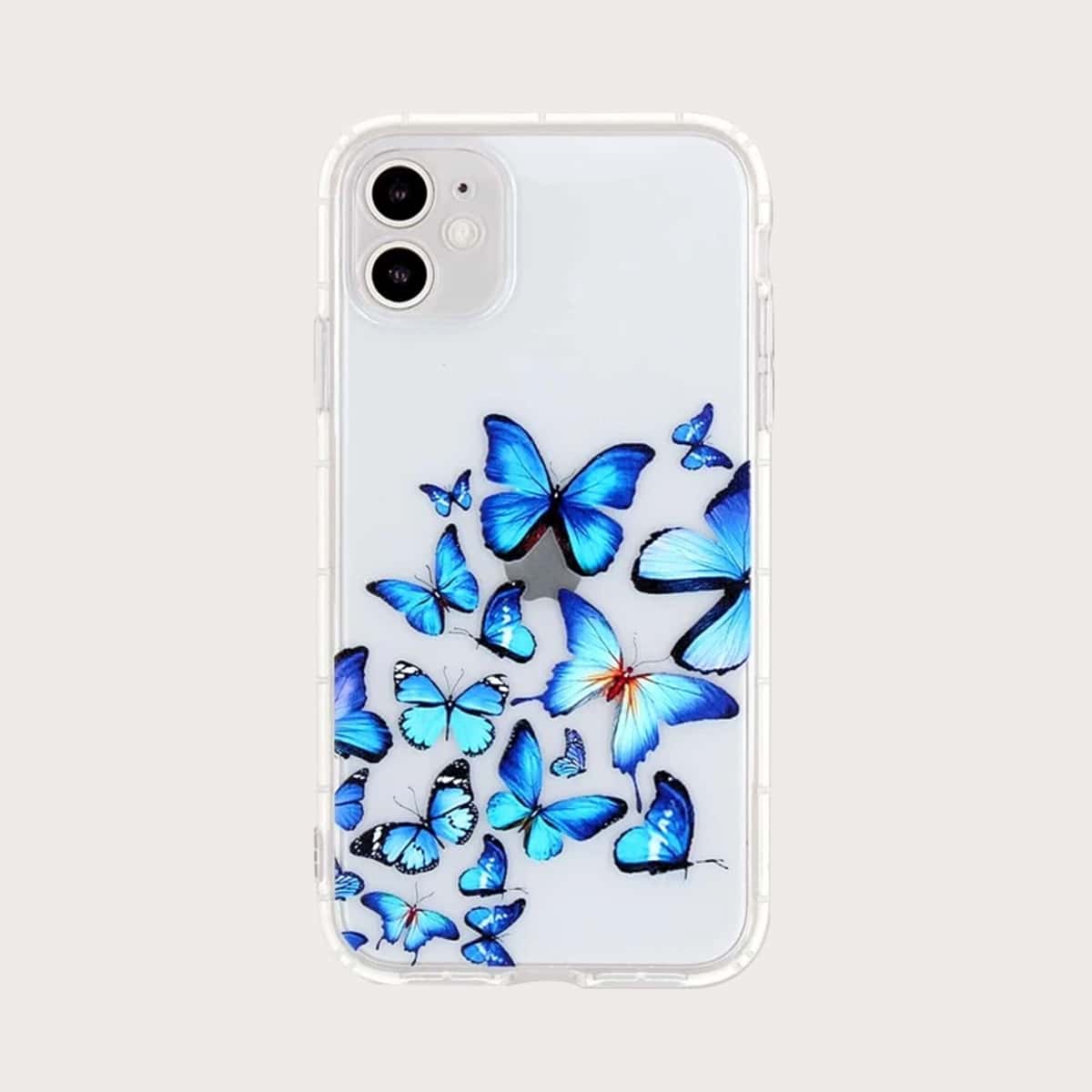 

Butterfly Clear iPhone Case, Blue