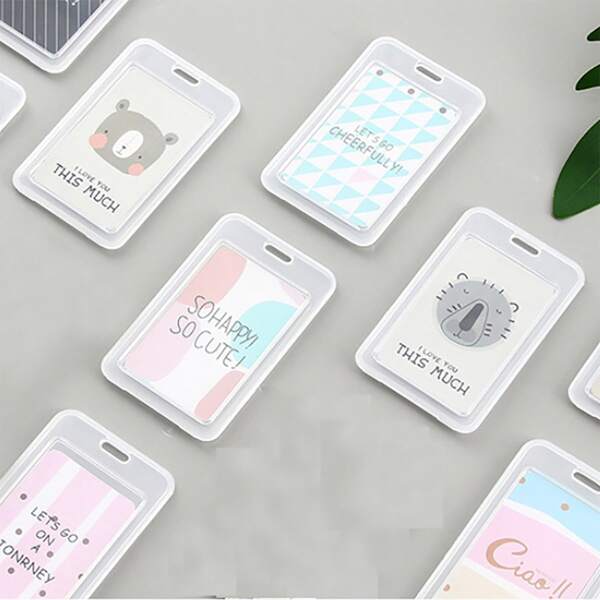 

1pc Random Pattern Id Card Holder, Multicolor