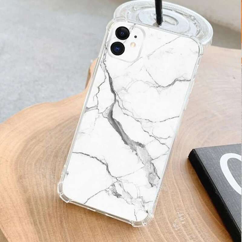 

Marble Pattern iPhone Case, White