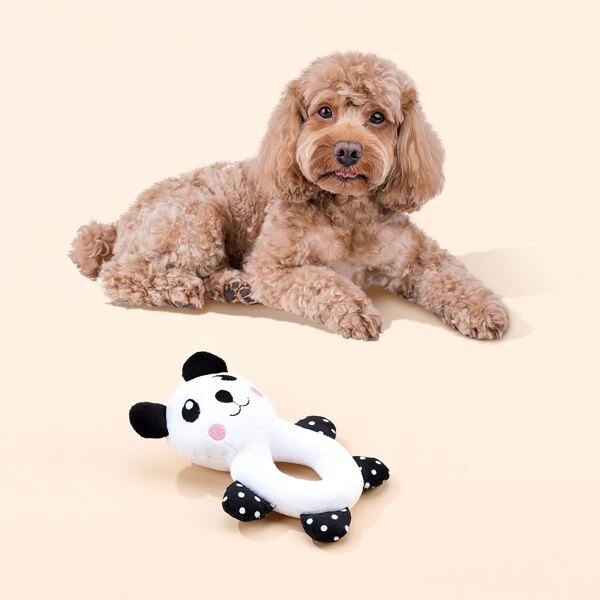 

Panda Shaped Dog Sound Toy, Black and white