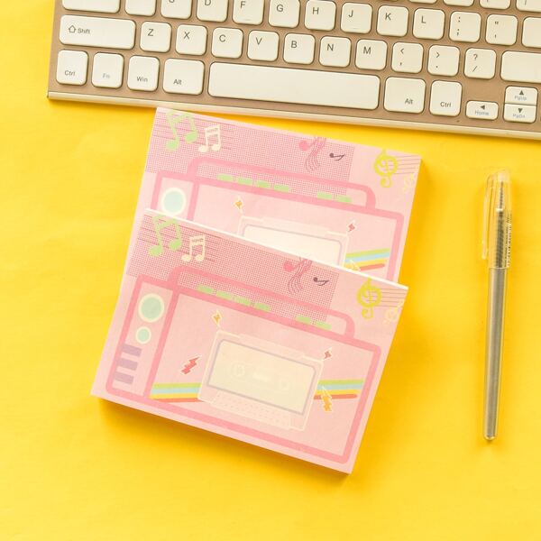 

1pack Music Note Print Sticky Note, Multicolor