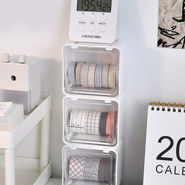 

1pc Mini Tape Storage Box, White