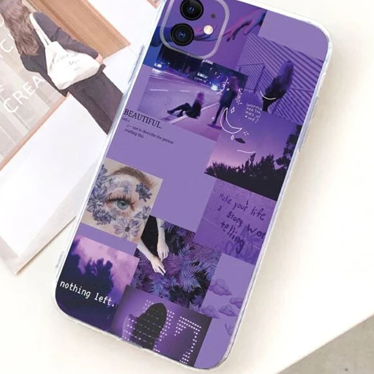 

Mixed Pattern iPhone Case, Purple