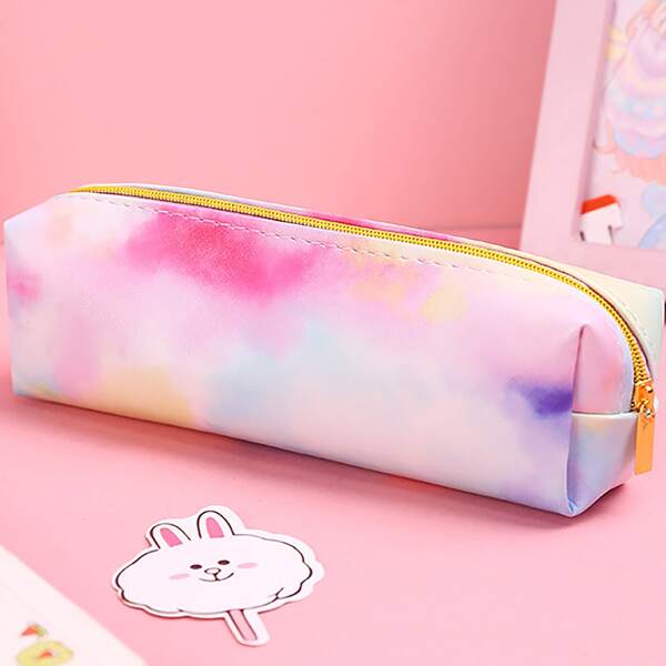 

1pc PU Pencil Bag, Multicolor