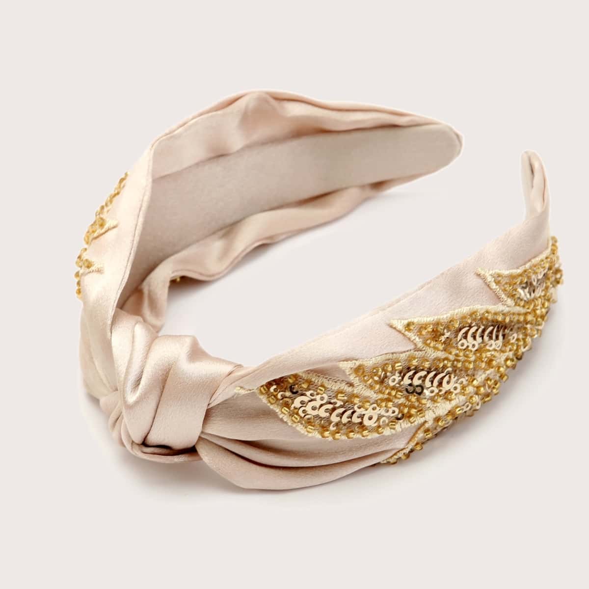 

Leaf Decor Hair Hoop, Beige