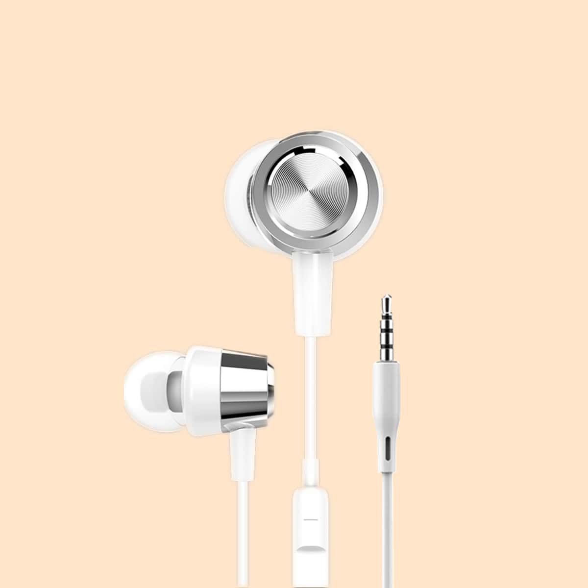 

1pc Solid In-ear Headphone, Silver