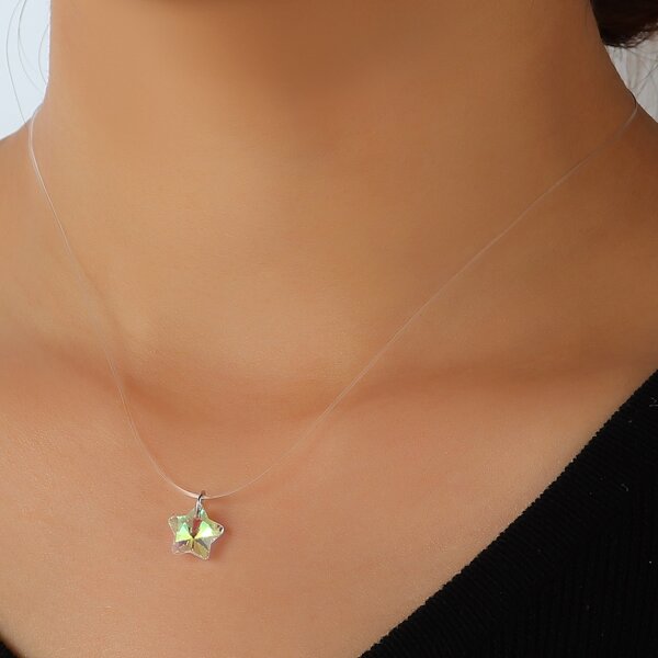 

Star Charm Necklace, Clear