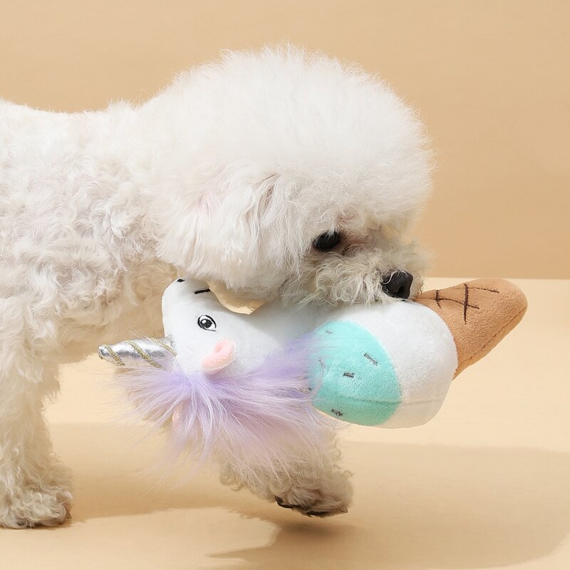 

Unicorn Shaped Dog Sound Toy, Multicolor