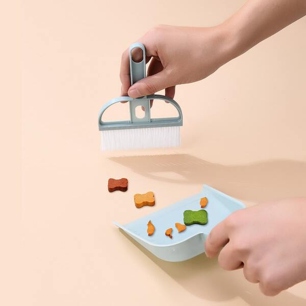 

1pc Random Color Cat Waste Broom & 1pc Dustpan, Multicolor