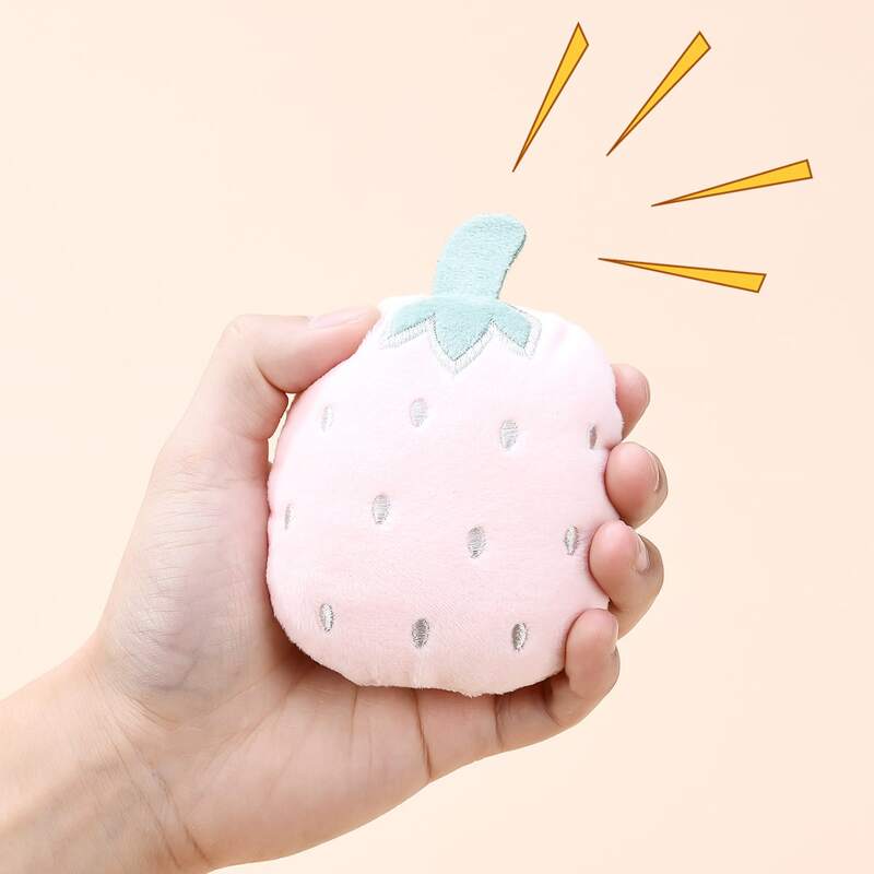

Strawberry Shaped Dog Sound Toy, Pink