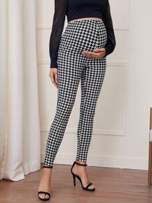 SHEIN 孕妇千鸟格打底裤 - 黑與白 - 查看 1