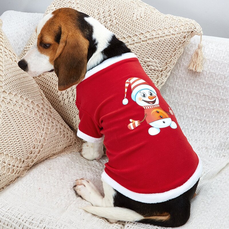 

Christmas Snowman Print Dog Sweatshirt, Multicolor