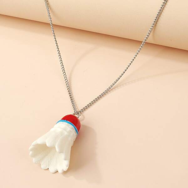 

Badminton Charm Necklace, Silver