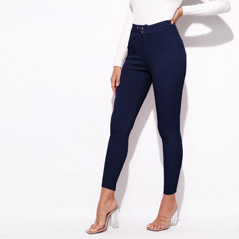 

High Stretch Ankle Jeans, Navy blue
