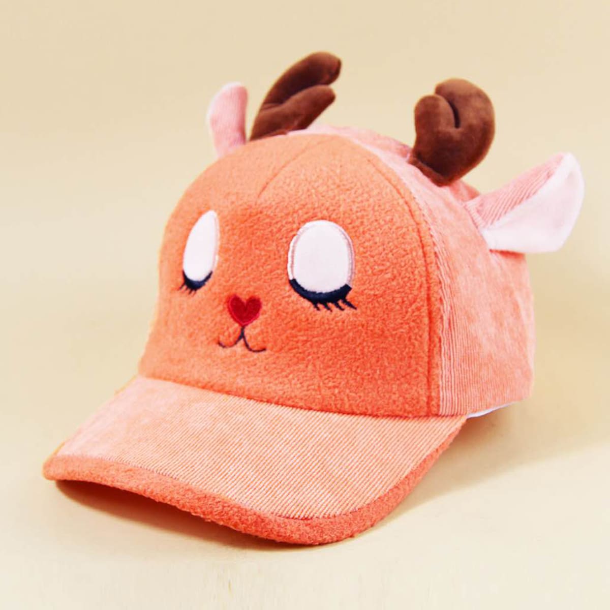 

Cartoon Deer Design Baseball Cap, Orange
