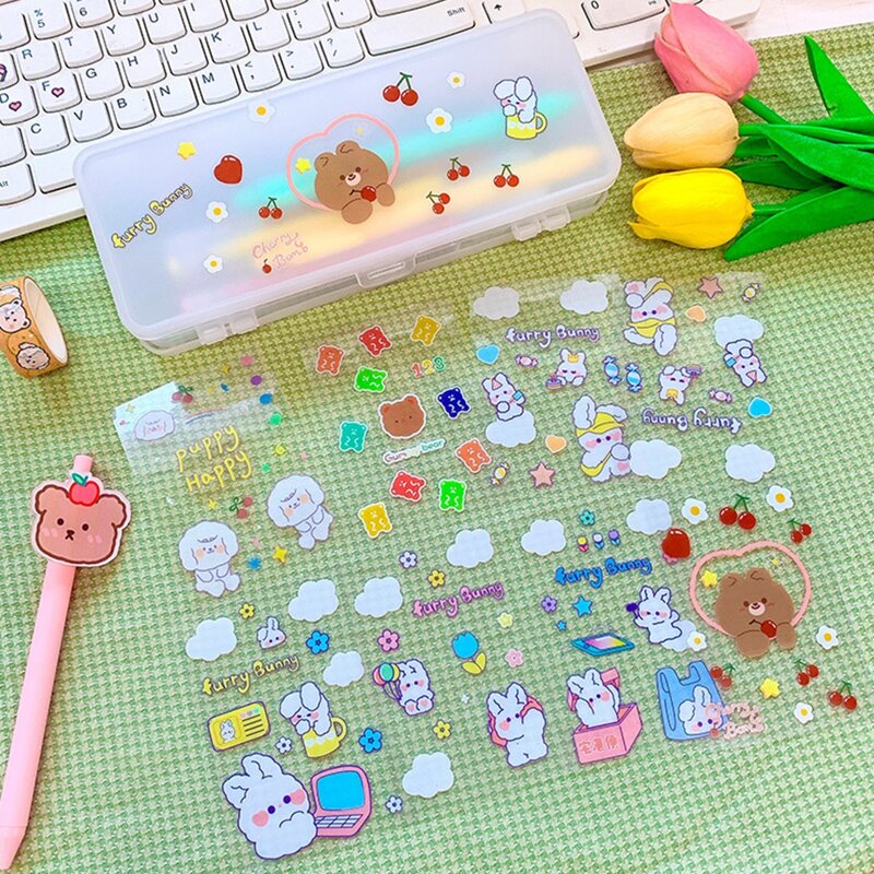 

3sheet Random Cartoon Animal Pattern Sticker, Multicolor
