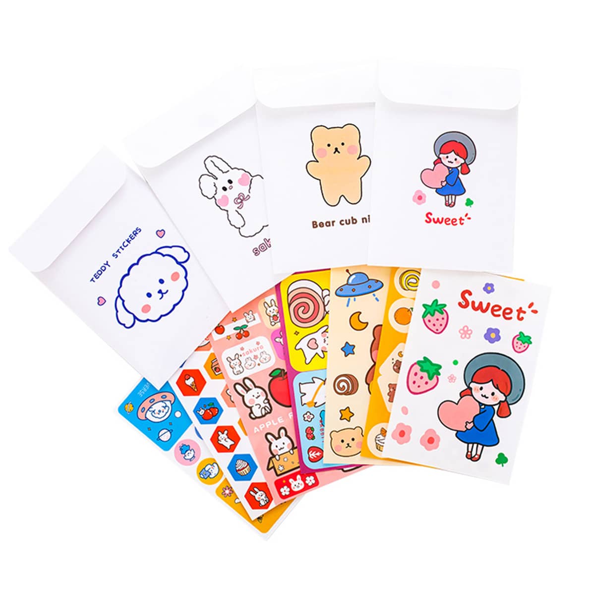 

6sheet Random Cartoon Pattern Sticker, Multicolor