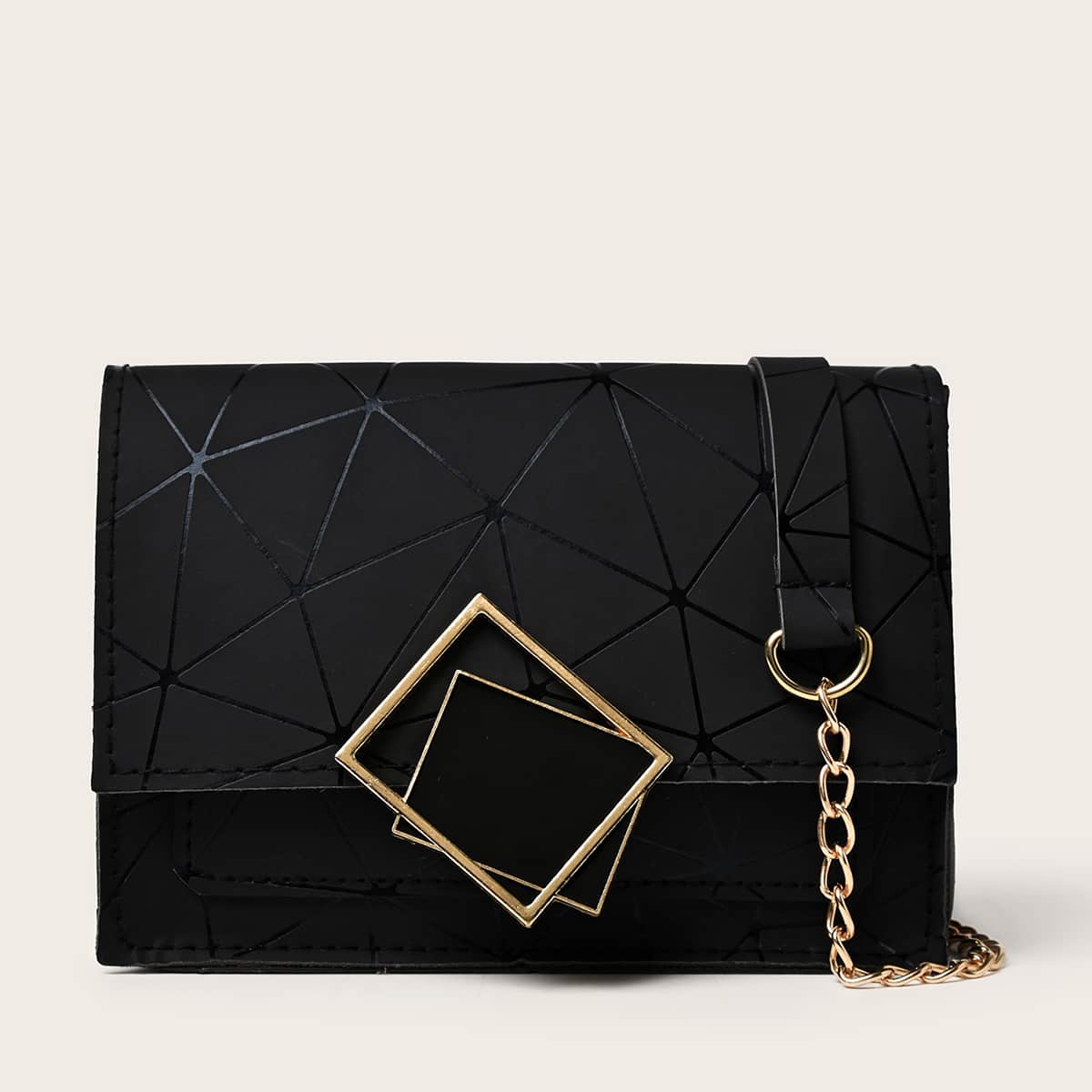 

Geo Chain Crossbody Bag, Black