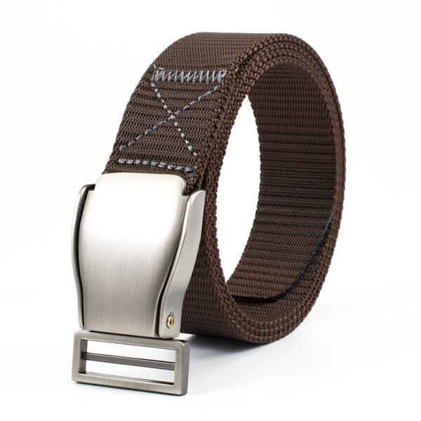 

Men Plain Tape Belt, Coffee brown