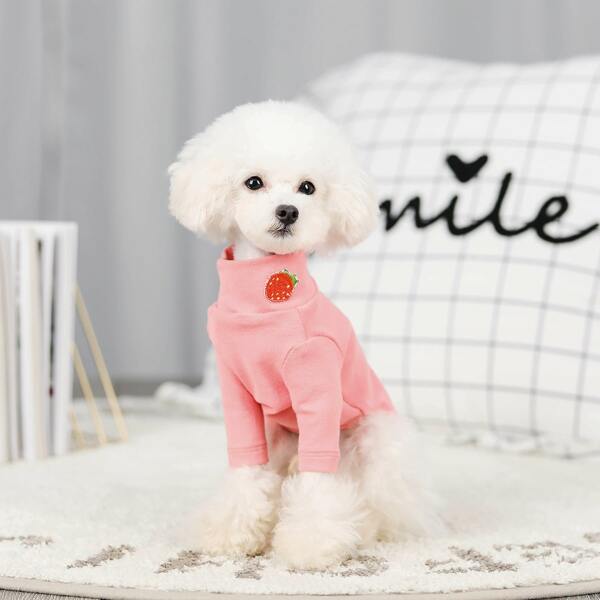 

Strawberry Pattern Dog Top, Baby pink