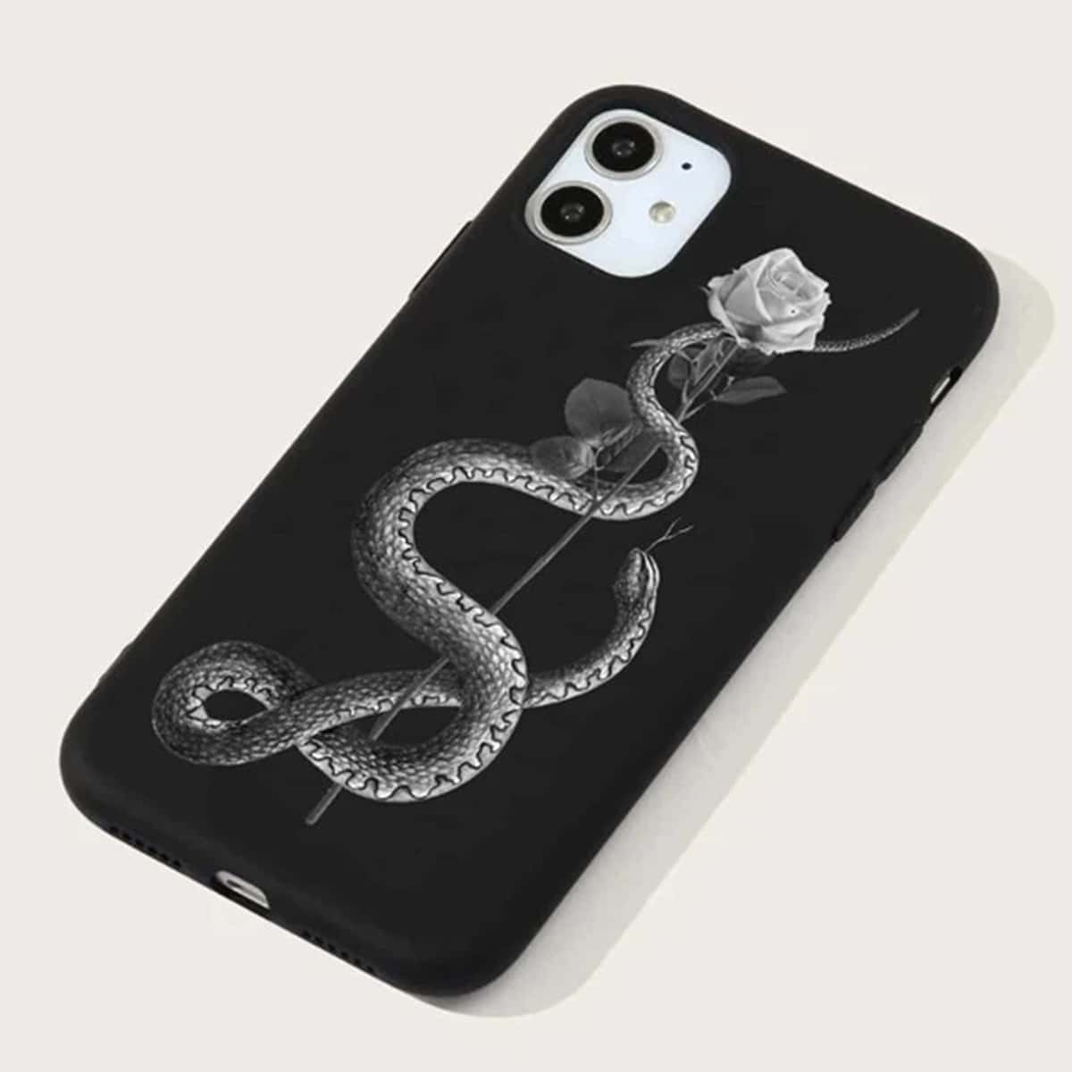 

Snake & Rose iPhone Case, Black