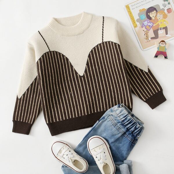 

Toddler Girls Striped Pattern Sweater, Multicolor