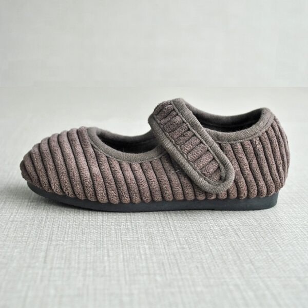 

Toddler Boys Ribbed Design Velcro Strap Flats, Coffee brown