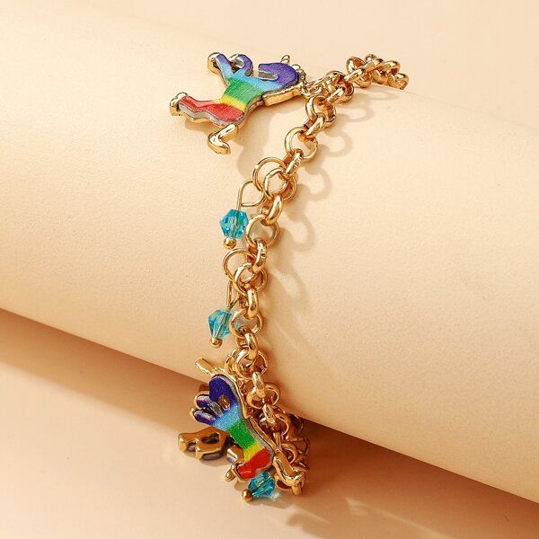 

Unicorn Charm Bracelet, Multicolor