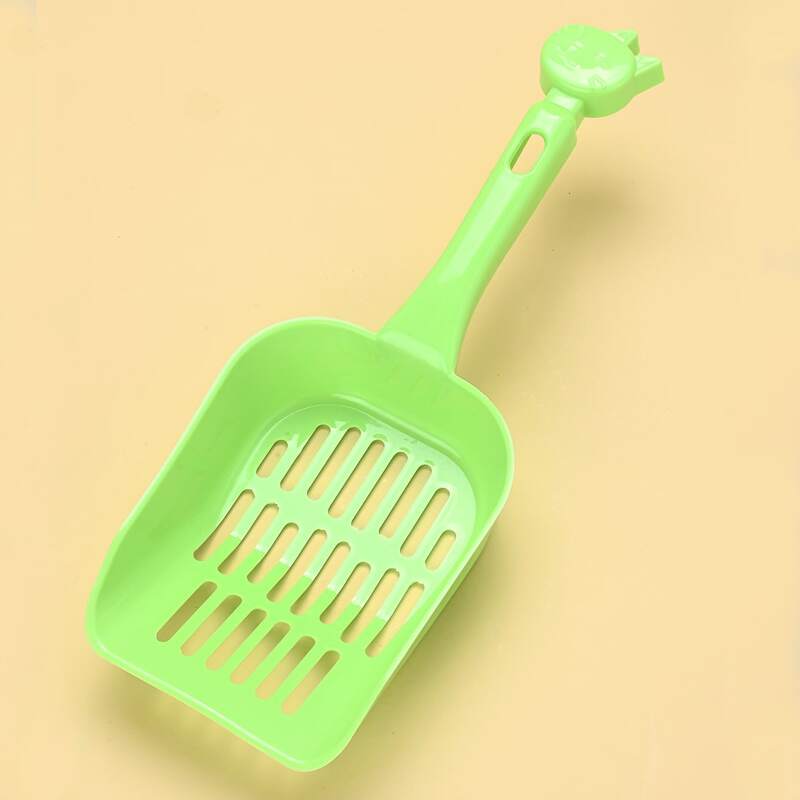 

Solid Hollow Out Cat Litter Scoop, Green