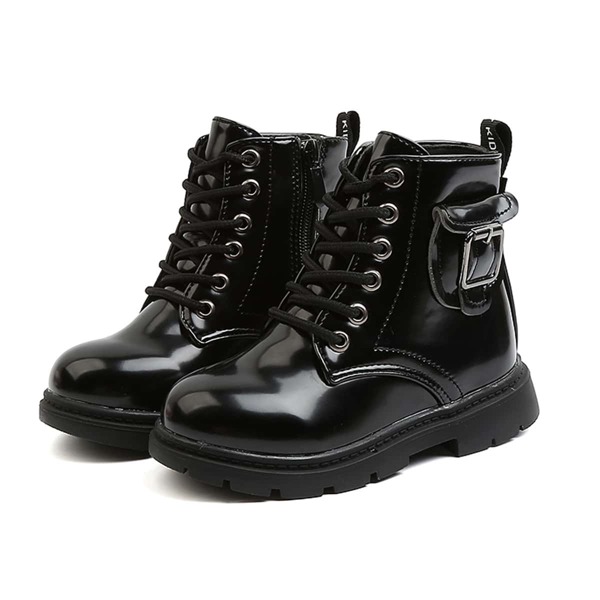 

Toddler Boys Buckle Decor Combat Boots, Black