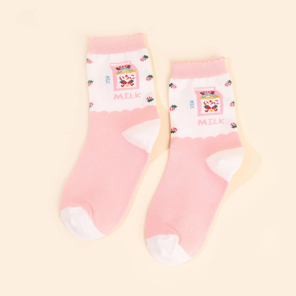 

1pair Cartoon Graphic Crew Socks, Multicolor