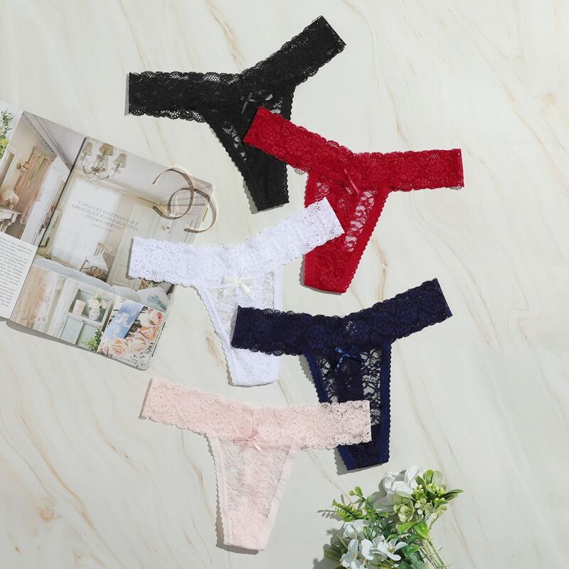 

5pack Floral Lace Thong Set, Multicolor