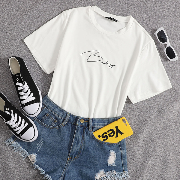 

Letter Graphic Tee, White