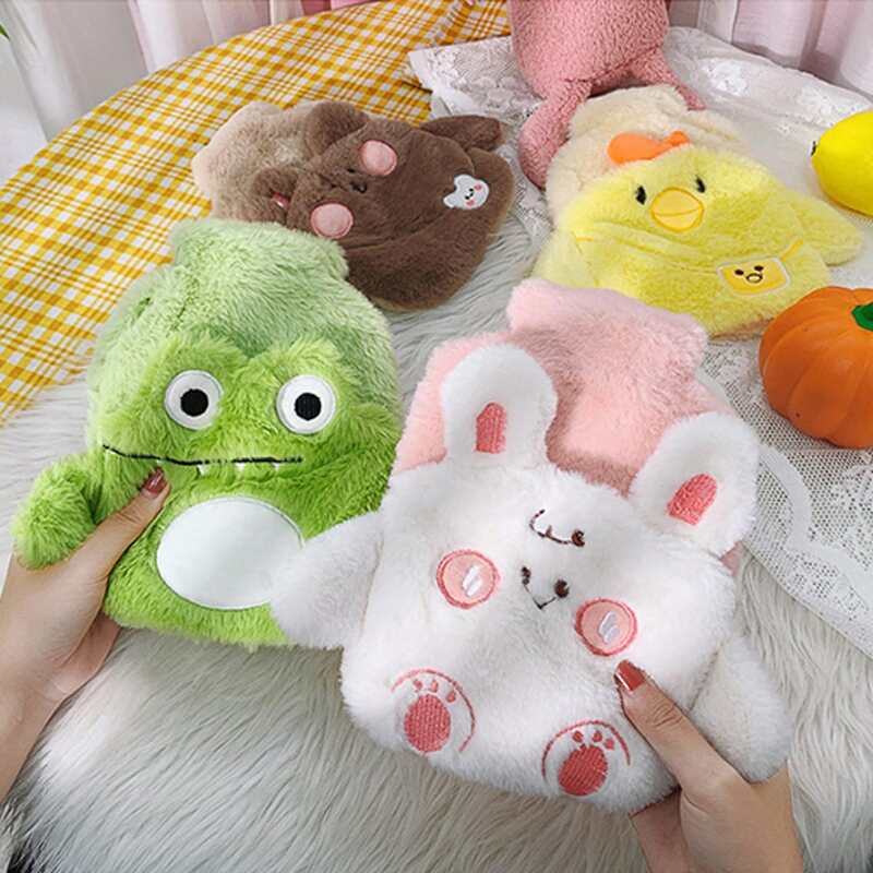 

1pc Cartoon Fluffy Hot Water Bag, Multicolor