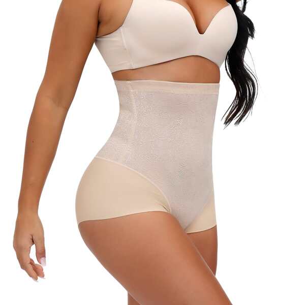 

Floral Pattern Shapewear Panty, Apricot
