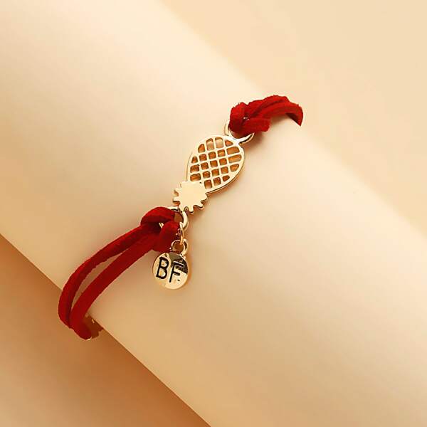 

Pineapple Decor Bracelet, Burgundy