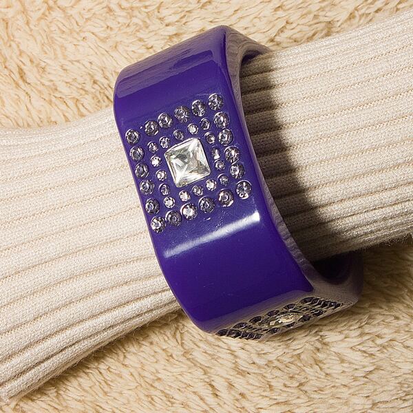 

Rhinestone Wide Bracelet, Blue