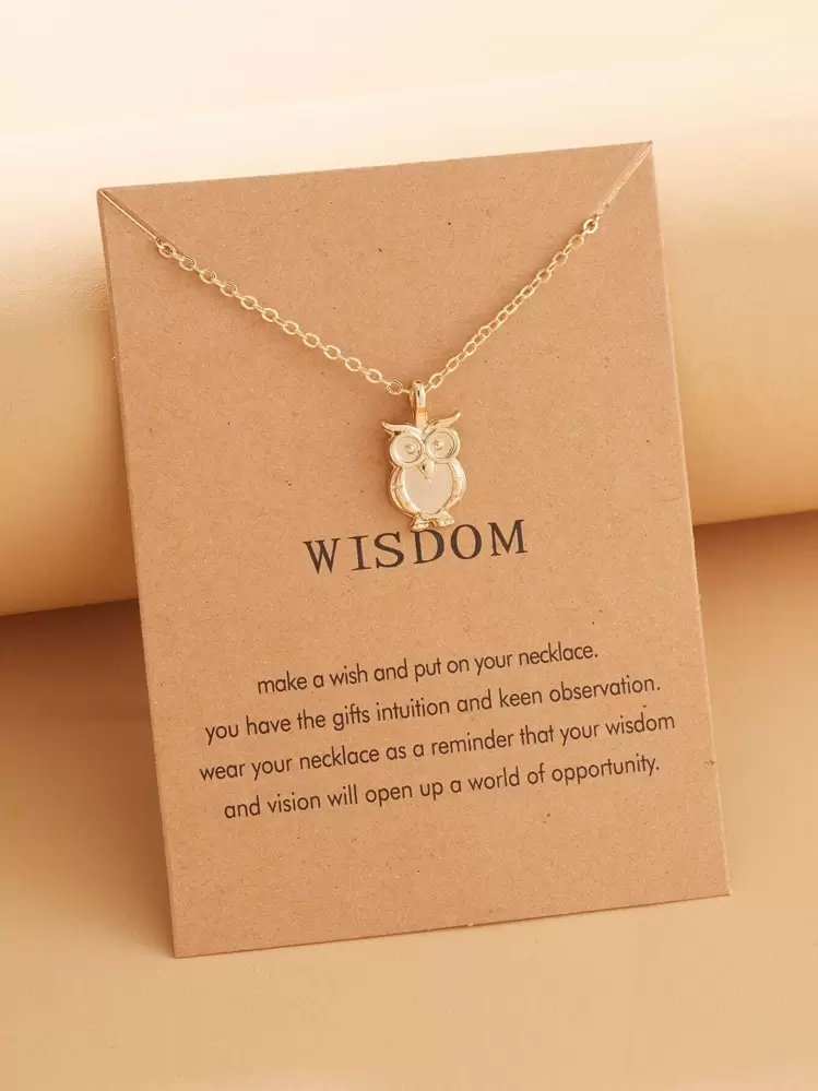 YAFEINI Collana con gufo, in argento Sterling con ciondolo a forma di