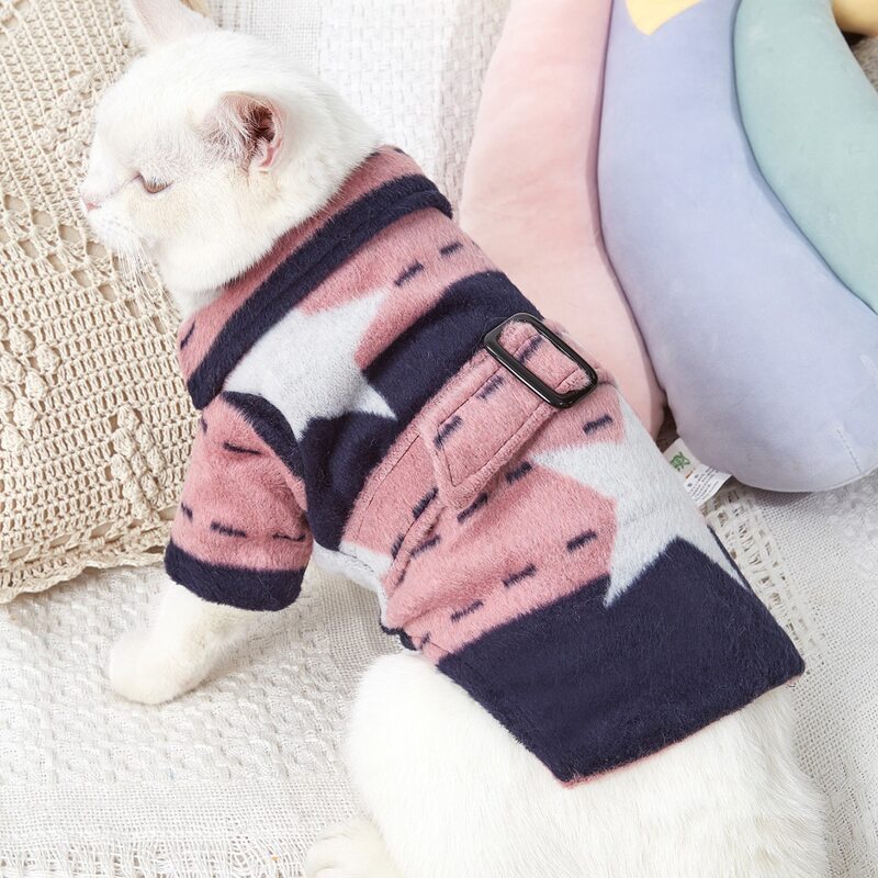 

Star Print Cat Coat, Dusty pink