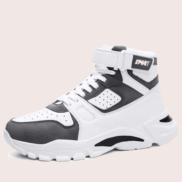 

Men Two Tone Velcro Strap Chunky Sneakers, Multicolor
