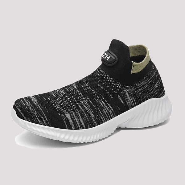 

Men Letter Graphic Knit Slip On Sneakers, Dark grey