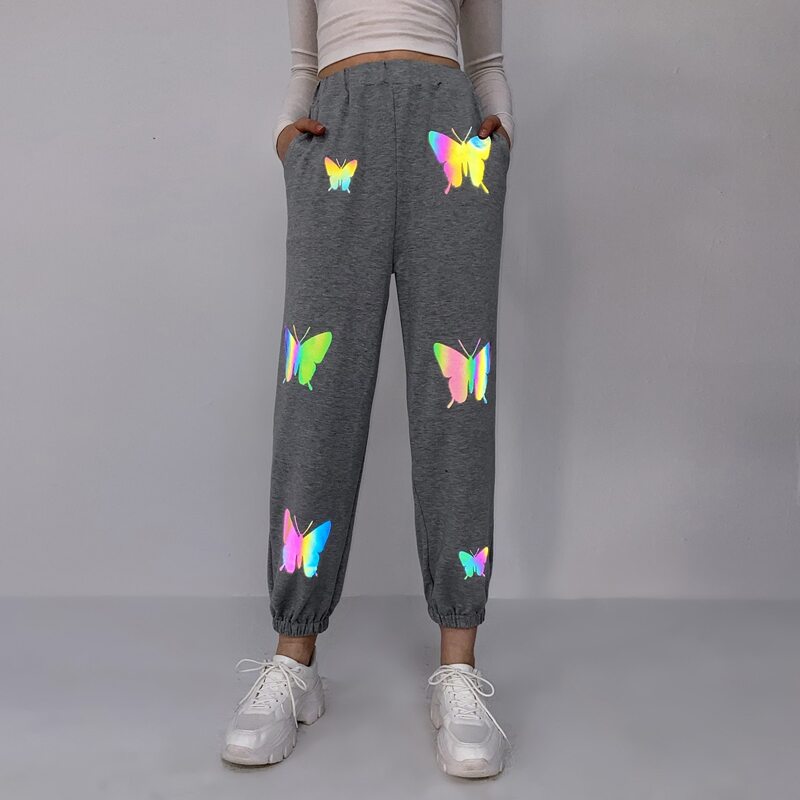 

Reflective Butterfly Sweatpants, Grey