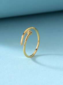 Anillo con diseño tornillo - Amarillo Oro - Ver 3