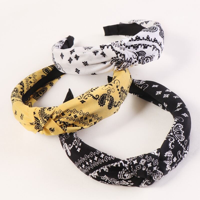 

3pcs Paisley Pattern Hair Hoop, Multicolor